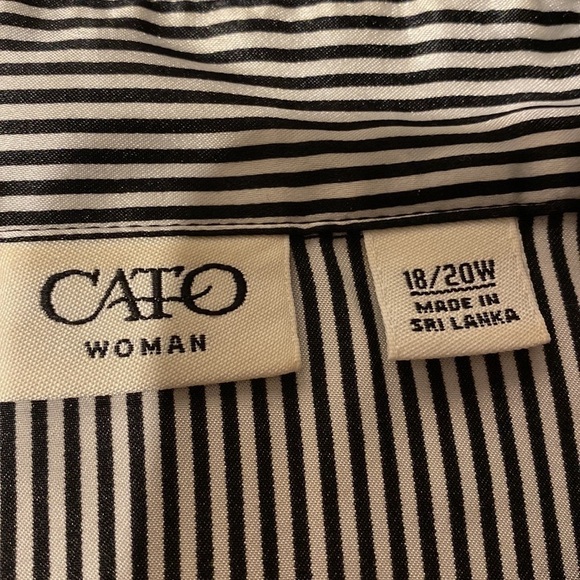 L womens Cato button down short sleeve striped plus size shirt size 18/20W - Picture 4 of 4